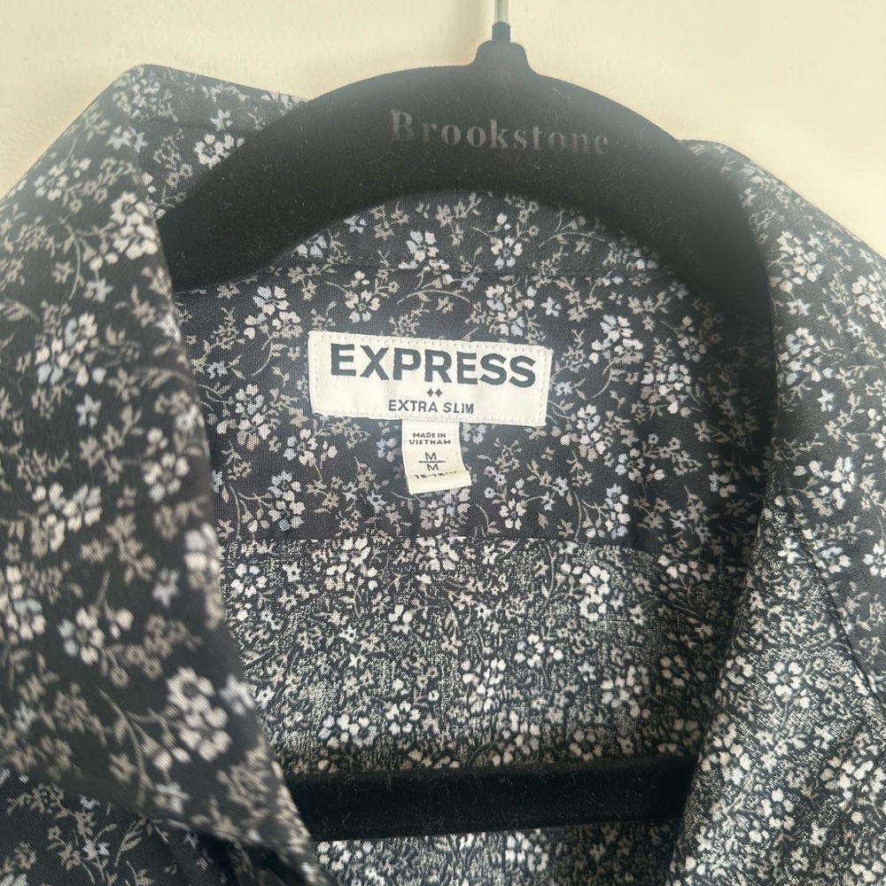 Express Men’s Extra Slim Fit Floral Button-Down Shirt Size M‎ - Picture 4 of 6